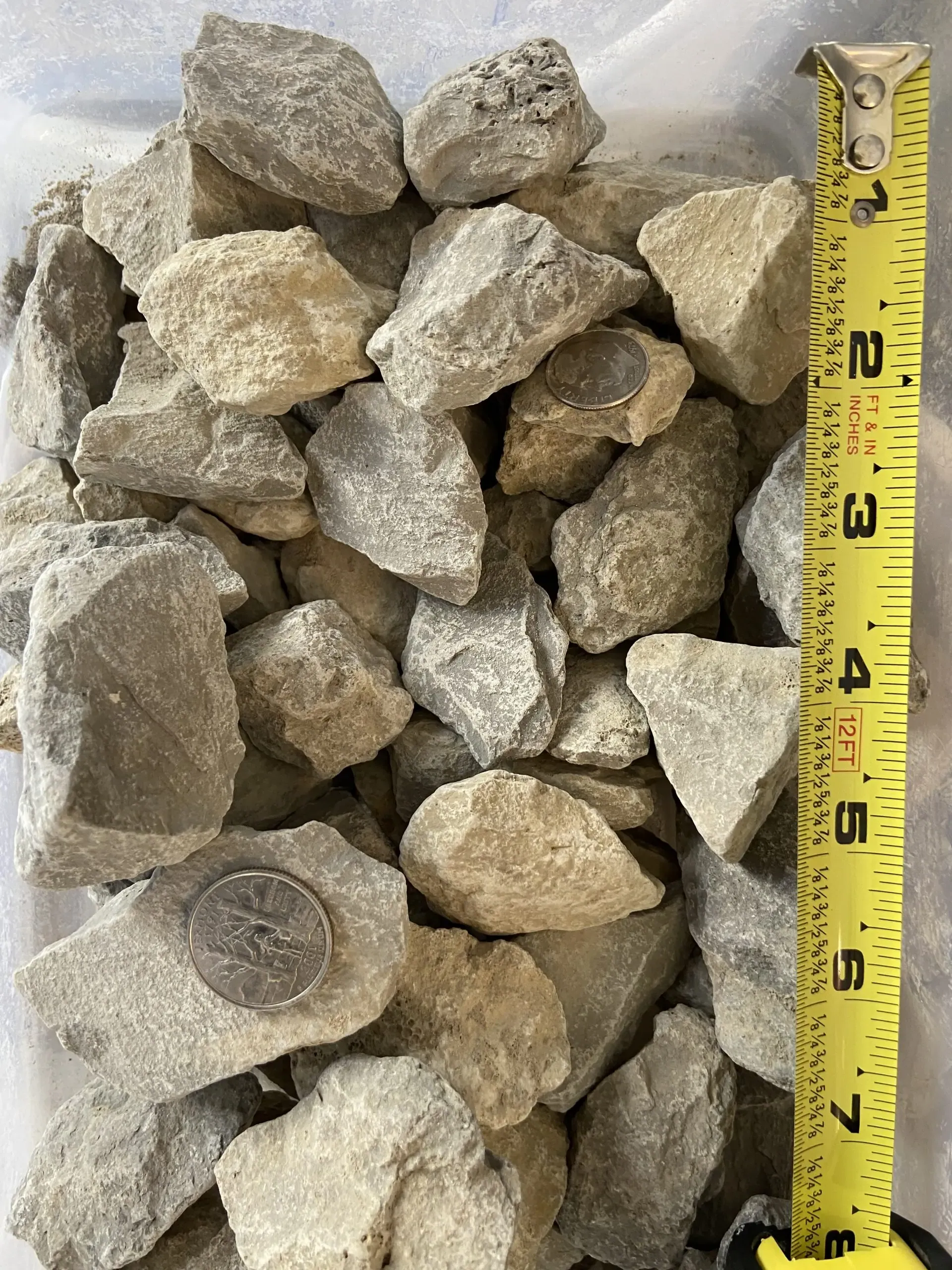 One inch by three inch rock